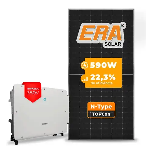 Gerador de Energia Solar On Grid Sungrow Solo Mesa 8 Painéis SGF 979,40KWP ERA N-TYPE MONO 590W SG P2 75KW 8MPPT TRIF 380V