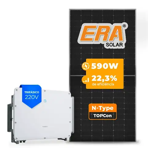 Gerador de Energia Solar On Grid Sungrow Sem Estrutura SGF 132,16KWP ERA N-TYPE MONO 590W SG 75KW 7MPPT TRIF 220V