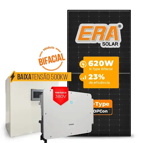 Gerador de Energia Solar Mercado Livre Sungrow Baixa Tensão Sem Estrutura SGF 719,20KWP ERA BLACK FRAME 620W SG P2 75KW 8MPPT TRIF 380V