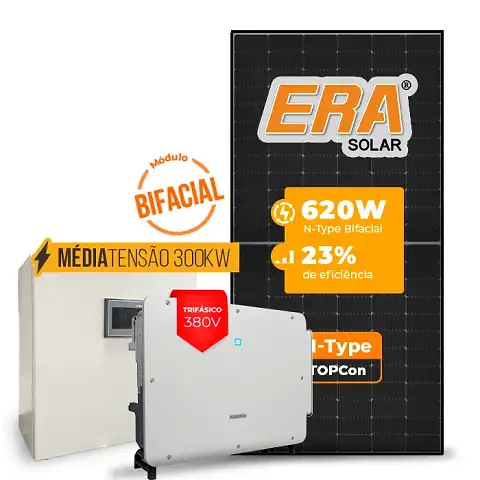Gerador de Energia Solar Mercado Livre Sungrow Média Tensão Sem Estrutura SGF 105,40KWP ERA BLACK FRAME 620W SG P2 75KW 8MPPT TRIF 380V