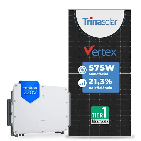 Gerador de Energia Solar On Grid Sungrow Sem Estrutura SGF 82,80KWP TRINA VERTEX 575W SG 75KW 7MPPT TRIF 220V