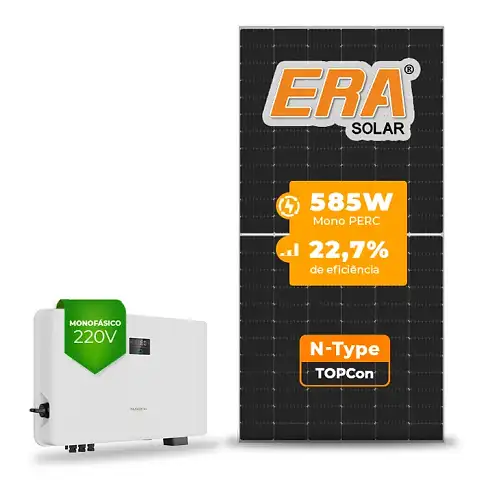 Gerador de Energia Solar On Grid Sungrow Solo Mesa 8 Painéis SGF 8,78KWP ERA N-TYPE MONO 585W SG RS-L 8KW 2MPPT MONO 220V