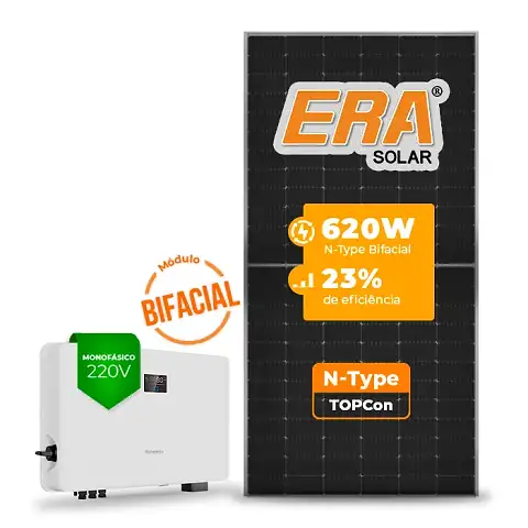 Gerador de Energia Solar On Grid Sungrow Sem Estrutura SGF 11,16KWP ERA BIFACIAL 620W SG RS-L 10KW 3MPPT MONO 220V
