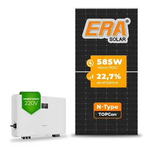 Gerador de Energia Solar On Grid Sungrow Sem Estrutura SGF 11,12KWP ERA N-TYPE MONO 585W SG RS-L 10KW 3MPPT MONO 220V