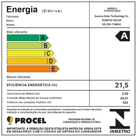 Foto 5 - Gerador de Energia Solar On Grid Sungrow Sem Estrutura SGF 3,33KWP SUNOVA MONO 555W SG RS 4KW 2MPPT MONO 220V