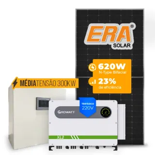 Gerador de Energia Solar Mercado Livre Growatt Média Tensão Sem Estrutura SGF 84,32KWP ERA N-TYPE MONO 620W MAX XL2 75KW 8MPPT TRIF 220V