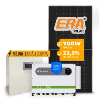 Gerador de Energia Solar Mercado Livre Growatt Média Tensão Sem Estrutura SGF 95,20KWP ERA HJT BIFACIAL 700W MAX XL2 75KW 8MPPT TRIF 220V