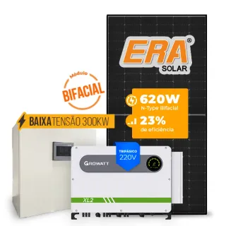 Gerador de Energia Solar Mercado Livre Growatt Baixa Tensão Sem Estrutura SGF 84,32KWP ERA BLACK FRAME 620W MAX XL2 75KW 8MPPT TRIF 220V