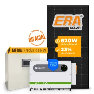 Gerador de Energia Solar Mercado Livre Growatt Média Tensão Sem Estrutura SGF 84,32KWP ERA BLACK FRAME 620W MAX XL2 75KW 8MPPT TRIF 220V