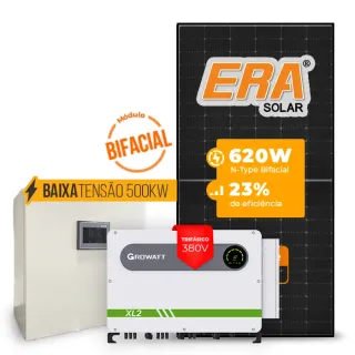 Gerador de Energia Solar Mercado Livre Growatt Baixa Tensão Sem Estrutura SGF 595,20KWP ERA BLACK FRAME 620W MAX 75KW 7MPPT TRIF 380V