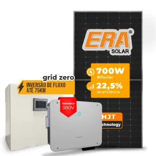 Gerador de Energia Solar Inversão de Fluxo Sungrow Sem Estrutura SGF 61,60KWP ERA HJT BIFACIAL 700W SG P2 50KW 4MPPT TRIF 380V