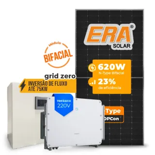 Gerador de Energia Solar Inversão de Fluxo Sungrow Sem Estrutura SGF 84,32KWP ERA BIFACIAL 620W SG 75KW 7MPPT TRIF 220V