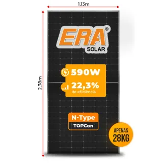 Painel Solar Era Solar RA-72HC590M MONO N-TYPE 590W HALF CELL