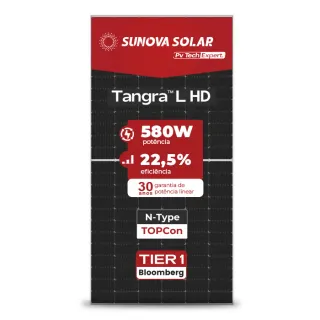 Painel Sunova Solar 580W N-type Topcon