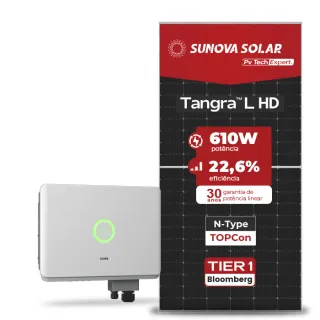 Gerador de Energia Solar On Grid SAJ Laje inclinação SGF 17,08KWP SUNOVA N-TYPE MONO 610W SAJ T2 15KW 2MPPT TRIF 380V
