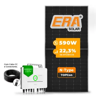Gerador de Energia Solar Microinversor SAJ Sem Estrutura SGF 2,36KWP ERA N-TYPE MONO 590W M2 2.25KW 4MPPT MONO 220V