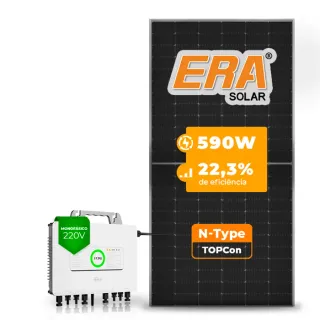 Gerador de Energia Solar Microinversor SAJ Sem Estrutura SGF 2,36KWP ERA N-TYPE MONO 590W M2 2.25KW 4MPPT MONO 220V