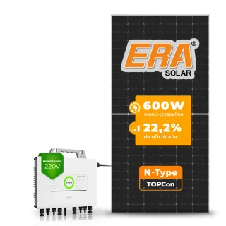 Gerador de Energia Solar Microinversor SAJ Sem Estrutura SGF 2,40KWP ERA N-TYPE MONO 600W M2 2.25KW 4MPPT MONO 220V