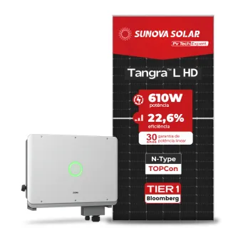 Gerador de Energia Solar On Grid SAJ Laje inclinação SGF 31,72KWP SUNOVA N-TYPE MONO 610W SAJ T3 30KW 2MPPT TRIF 380V