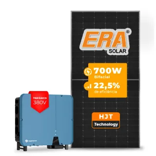 Gerador de Energia Solar On Grid Solplanet Telhado Cerâmico Gancho SGF 61,60KWP ERA HJT BIFACIAL 700W ASW 50KW 5MPPT TRIF 380V