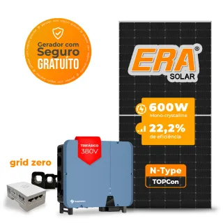 Gerador de Energia Solar Grid Zero Solplanet Solo Mesa 8 Painéis SGF 38,40KWP ERA N-TYPE MONO 600W ASW 36KW 3MPPT TRIF 380V