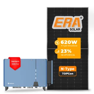 Gerador de Energia Solar On Grid Solplanet Telhado Cerâmico Gancho SGF 81,84KWP ERA N-TYPE MONO 620W ASW 75KW 8MPPT TRIF 380V