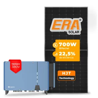 Gerador de Energia Solar On Grid Solplanet Telhado Cerâmico Gancho SGF 92,40KWP ERA HJT BIFACIAL 700W ASW 75KW 8MPPT TRIF 380V