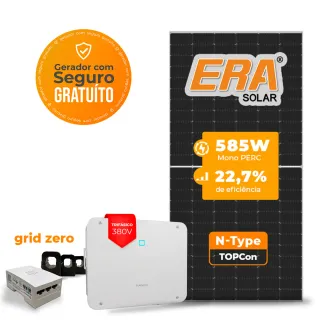 Gerador de Energia Solar Grid Zero Sungrow Telhado Fibro Parafuso Metal SGF 25,74KWP ERA N-TYPE MONO 585W SG P2 25KW 3MPPT TRIF 380V