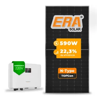 Gerador de Energia Solar On Grid Sungrow Sem Estrutura SGF 2,95KWP ERA N-TYPE MONO 590W SG RS-L 3KW 1MPPT MONO 220V