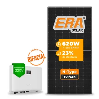 Gerador de Energia Solar On Grid Sungrow Telhado Fibro Parafuso Madeira SGF 4,96KWP ERA BLACK FRAME 620W SG RS-L 5KW 2MPPT MONO 220V