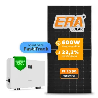 Gerador de Energia Solar On Grid Sungrow Sem Estrutura SGF 6,00KWP ERA N-TYPE MONO 600W SG RS-L 7.5KW 2MPPT FAST TRACK MONO 220V