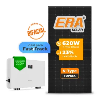Gerador de Energia Solar On Grid Sungrow Telhado Fibro Parafuso Madeira SGF 7,44KWP ERA BLACK FRAME 620W SG RS-L 7.5KW 2MPPT FAST TRACK MONO 220V