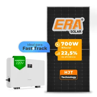 Gerador de Energia Solar On Grid Sungrow Telhado Metálico Mini Trilho SGF 7,00KWP ERA HJT BIFACIAL 700W SG RS-L 7.5KW 2MPPT FAST TRACK MONO 220V