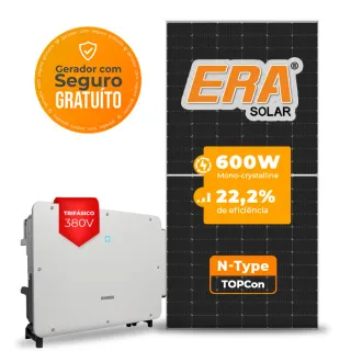 Gerador de Energia Solar Grid Zero Sungrow Sem Estrutura SGF 74,4KWP ERA N-TYPE MONO 600W SG P2 75KW 8MPPT TRIF 380V
