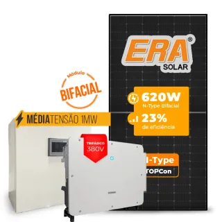 Gerador de Energia Solar Mercado Livre Sungrow Média Tensão Sem Estrutura SGF 838,24KWP ERA BLACK FRAME 620W SG P2 75KW 8MPPT TRIF 380V