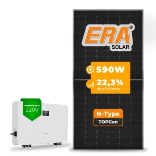 Gerador de Energia Solar On Grid Sungrow Sem Estrutura SGF 8,26KWP ERA N-TYPE MONO 590W SG RS-L 8KW 2MPPT MONO 220V