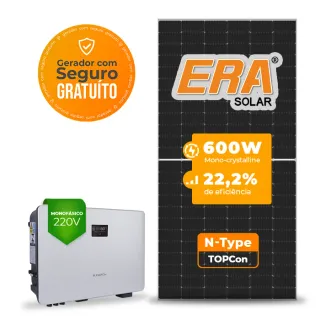 Gerador de Energia Solar On Grid Sungrow Laje Inclinação SGF 8,40KWP ERA N-TYPE MONO 600W SG RS-L 8KW 2MPPT MONO 220V