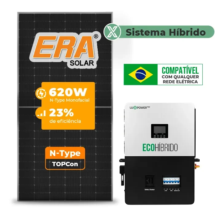 Gerador de Energia Solar Hibrido Luxpower Sem Estrutura SGF 9,92KWP ERA 620W ECO HIBRIDO 5KW 220V DC48V SEM BATERIA