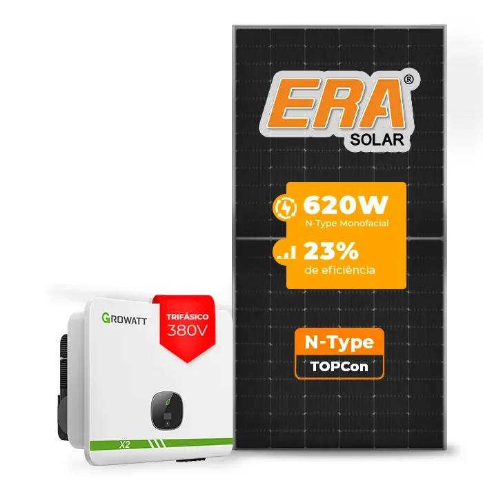 Gerador de Energia Solar On Grid Growatt Sem Estrutura SGF 28,52KWP ERA N-TYPE MONO 620W MID X2 20KW 2MPPT TRIF 380V