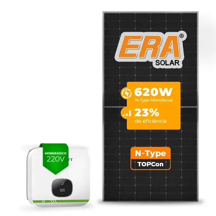 Gerador de Energia Solar On Grid Growatt Telhado Cerâmico Gancho SGF 6,20KWP ERA N-TYPE MONO 620W MIN X2 6KW 2MPPT MONO 220V