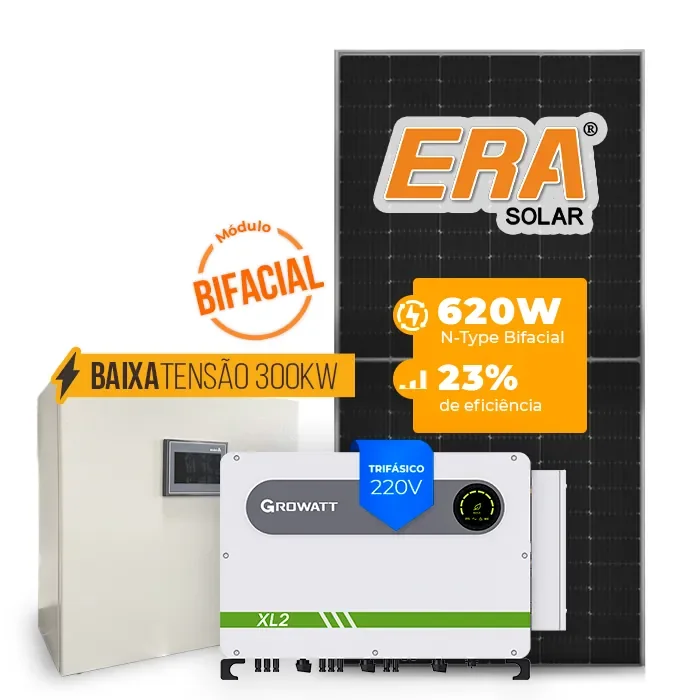 Gerador de Energia Solar Mercado Livre Growatt Baixa Tensão Sem Estrutura SGF 133,92KWP ERA BIFACIAL 620W MAX XL2 75KW 8MPPT TRIF 220V