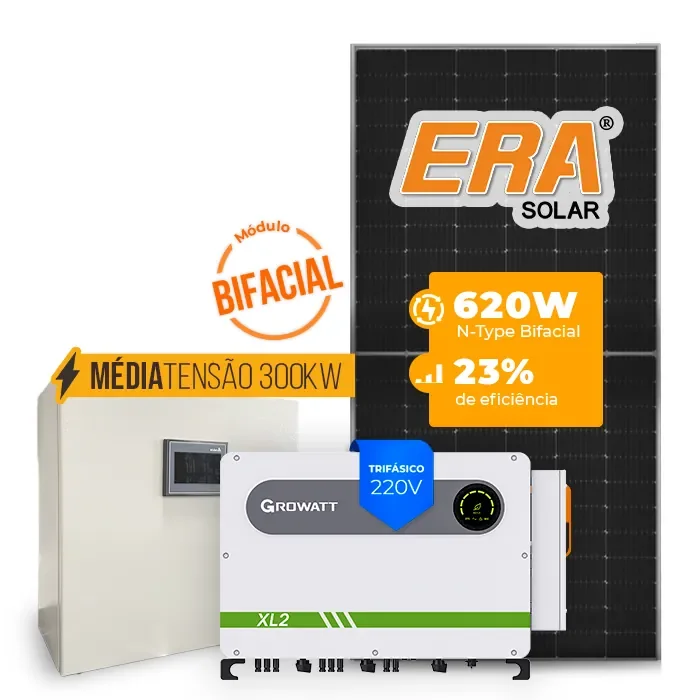 Gerador de Energia Solar Mercado Livre Growatt Média Tensão Sem Estrutura SGF 84,32KWP ERA BIFACIAL 620W MAX XL2 75KW 8MPPT TRIF 220V