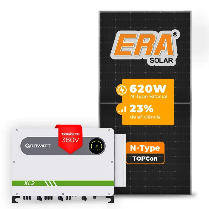 Gerador de Energia Solar On Grid Growatt Telhado Metálico Mini Trilho SGF 644,80KWP ERA N-TYPE MONO 620W MAX 75KW 7MPPT TRIF 380V