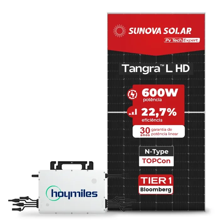 Kit Hoymiles com painel SUNOVA 600W