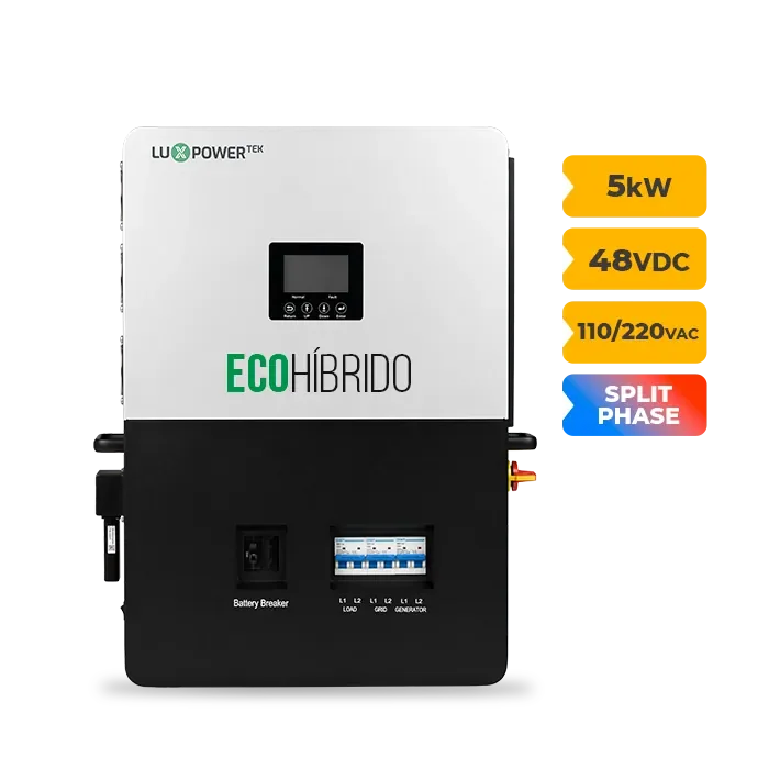Categorias Inversor Solar Hibrido Lux Power SNA5000-BR-E ECO 5KW SPLITE PHASE BAT 48V BIFASICO AC127 AFCI WIFI