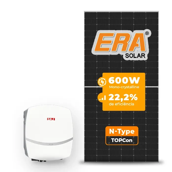 Gerador de Energia Solar On Grid SAJ Telhado Fibro Parafuso Madeira SGF 6,00KWP ERA N-TYPE MONO 600W SAJ R5 6KW 2MPPT MONO 220V