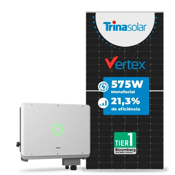 Gerador de Energia Solar On Grid SAJ Sem Estrutura SGF 36,80KWP TRINA VERTEX 575W SAJ T4 30KW 4MPPT TRIF 220V