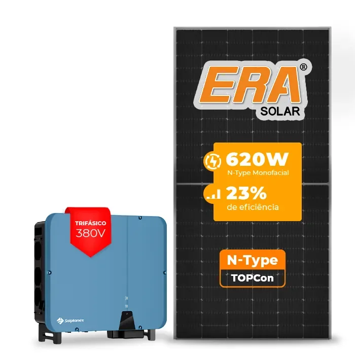 Gerador de Energia Solar On Grid Solplanet Telhado Cerâmico Gancho SGF 69,44KWP ERA N-TYPE MONO 620W ASW 50KW 5MPPT TRIF 380V