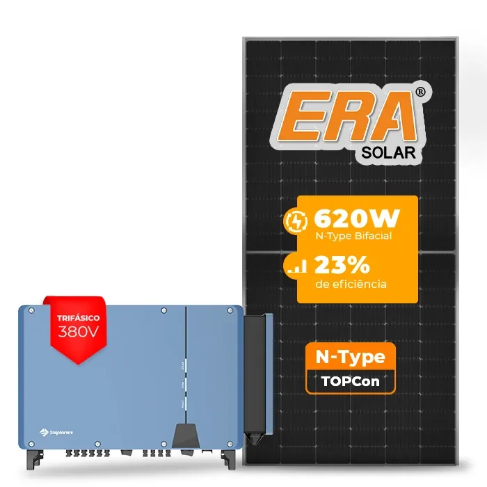 Gerador de Energia Solar On Grid Solplanet Sem Estrutura SGF 105,40KWP ERA BIFACIAL 620W ASW 75KW 8MPPT TRIF 380V