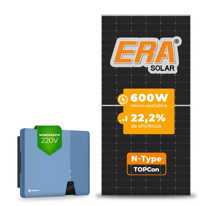 Gerador de Energia Solar On Grid Solplanet Laje Inclinação SGF 13,20KWP ERA N-TYPE MONO 600W ASW 10KW 3MPPT MONO 220V